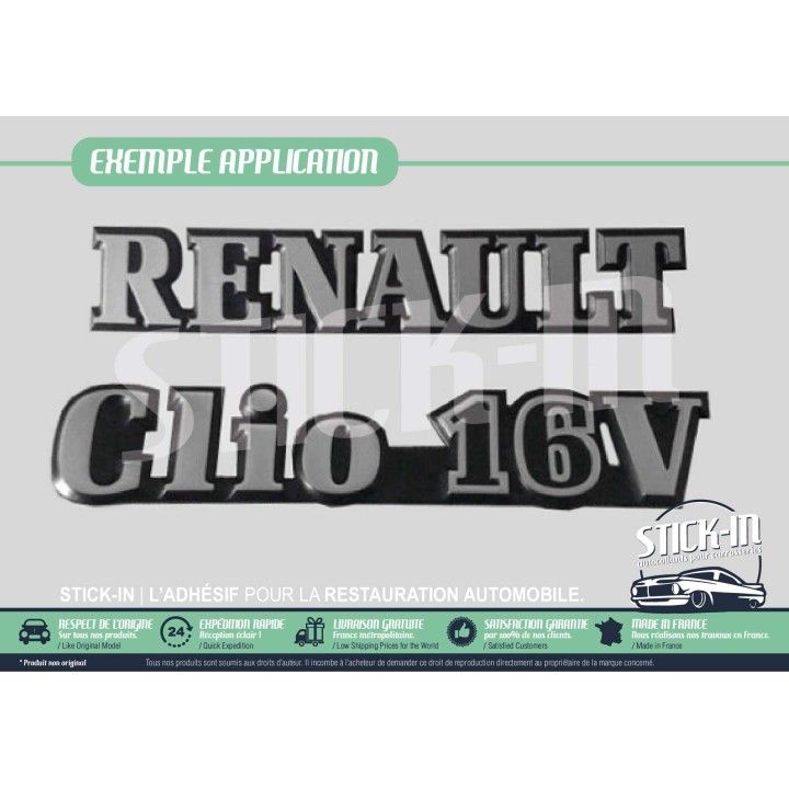 Renault Clio 16V Heckaufkleber und Monogramme für die Restaurierung
