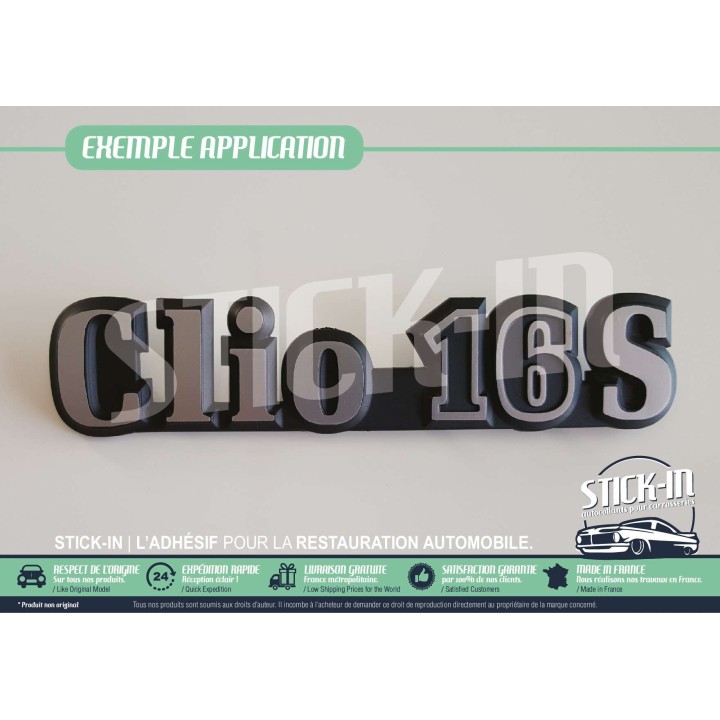 Rinnovo di adesivi, decalcomanie, monogrammi, loghi posteriori e stemmi per Renault Clio 16S