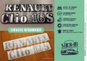 Renovierungsaufkleber, Aufkleber, Renault Clio 16S, hintere Monogramme, Logos, Abzeichen