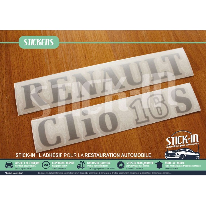 Renovation of stickers, decals, monograms, rear logos, and badges for Renault Clio 16S