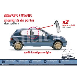 Autocollants texturés montants portes Renault Clio Williams 16S Baccara RSI S