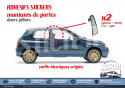 Juego de 2 adhesivos texturizados para montantes de puertas - Renault Clio 1 3 puertas (Williams, 16S, Baccara, RSI, S...)