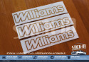 Set di 3 adesivi monogrammi "Williams" oro - Renault Clio Williams Fase 1