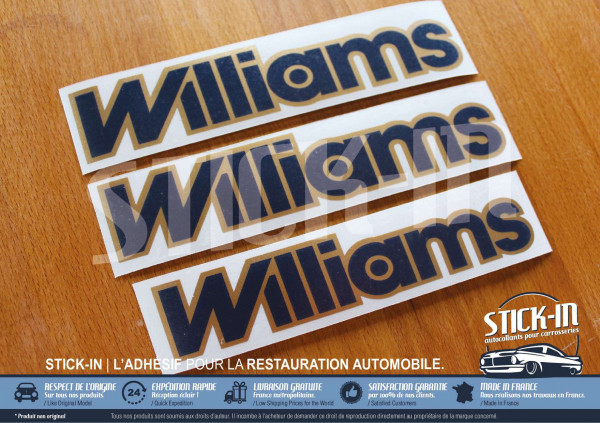 3 stickers monograms Renault Clio Williams fase 2 blue and gold