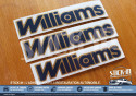 Satz mit 3 goldenen und blauen "Williams" Monogramm Aufkleber - Renault Clio Williams Phase 2