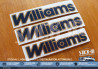 Set mit 3 goldenen und blauen „Williams“-Monogrammaufklebern – Renault Clio Williams Phase 2