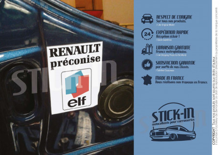 Autocollant Batterie Renault Clio Williams 16S 16V - fr