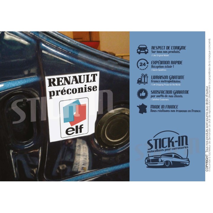 Renault Stickers Recommended by ELF Clio Williams 16V R21 R19 R5 R25 R11