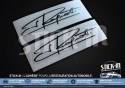 2 Jean Ragnotti Signature Stickers (Black or White) Length 10cm