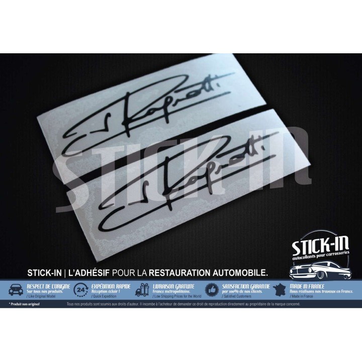 2 Autocollants Stickers Signature Jean Ragnotti