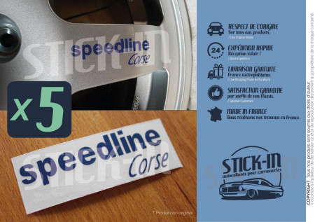 5 Stickers "Speedline Corse" Blue Rims type 2109 SL675 - Renault Clio Williams & Gr.A