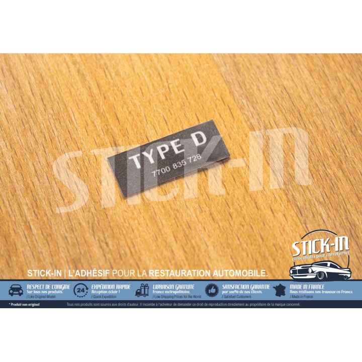 Autocollant Stickers Type D Bocal Liquide Refroidissement Clio Williams 16S Moteur
