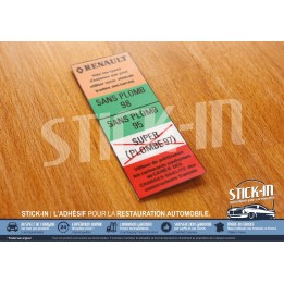 Adesivo per lo sportello del serbatoio della Renault Clio Williams 16S Benzina senza piombo 95/98