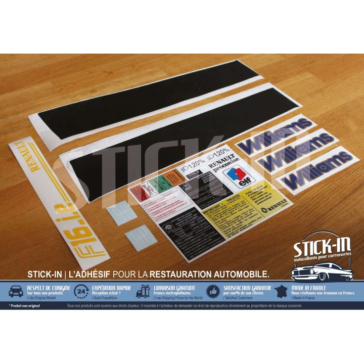 SET 17 Autocollants Stickers Restauration Renault Clio Williams Phase 2