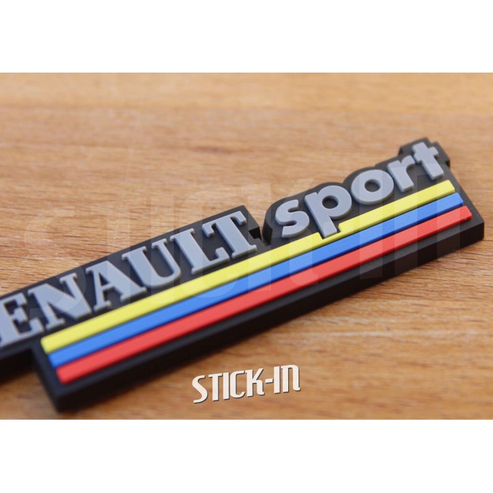 Portachiavi con logo Renault Sport, prima generazione 1980-2004, in PVC morbido.