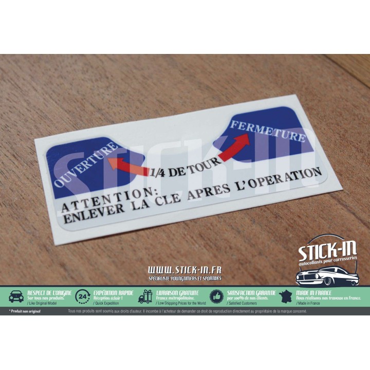 Peugeot 306 Cabriolet Aufkleber - Kofferraum - Manuelle Verdeckbedienung