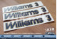 Renault Clio "Williams 3" (version anglaise) 3 autocollants monogrammes bleu et or