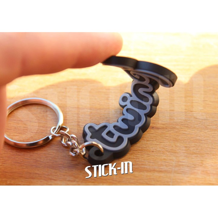 Porte Clés Renault Twingo Badge Monogramme Coffre Logo PVC Souple Noir