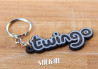 Keychain - Renault Twingo - Black - Logo Monogramm Badge Soft PVC Keyrings