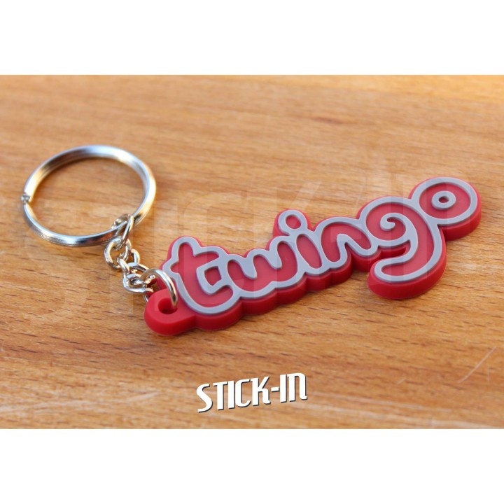 Porte Clés Renault Twingo Badge Monogramme Coffre Logo PVC Souple Rouge