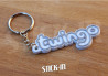 Keyring - Renault Twingo - White - Trunk Monogram Badge Logo Soft PVC