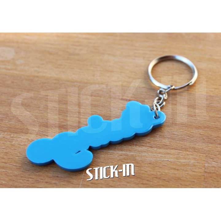 Portachiavi Renault Twingo con monogramma e logo per bagagliaio in PVC morbido blu