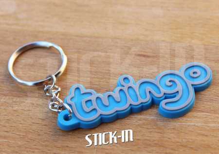 Keychain - Renault Twingo - Blue - Logo Monogramm Badge Soft PVC Keyrings