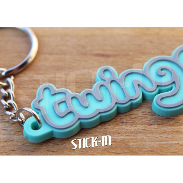 Porte Clés Renault Twingo Badge Monogramme Coffre Logo PVC Souple Vert