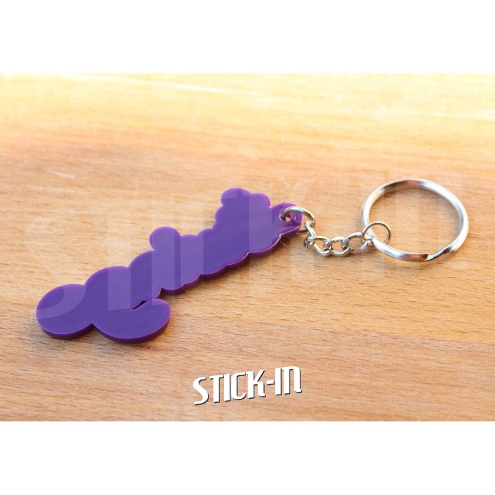 Porte Clés Renault Twingo Badge Monogramme Coffre Logo PVC Souple Violet Kenzo