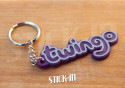 Keychain - Renault Twingo Kenzo - Purple - Logo Monogramm Badge Soft PVC Keyrings