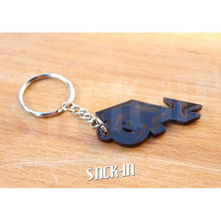 Renault 5 Alpine A5 Turbo Keyring Grey Black Logo