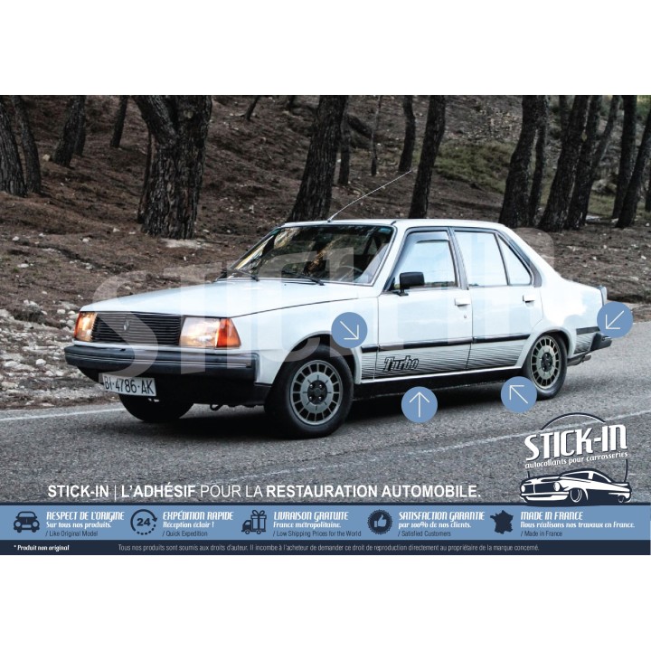 Renault 18 Turbo R18 Stickers, Body Stripping, Black (photo preview)