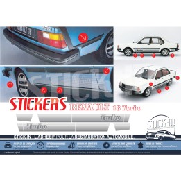 Renault 18 Turbo R18 Autocollants Stickers Stripping Tour de Caisse 100% IDENTIQUE ORIGINE présentation