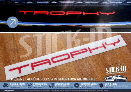 Red "Trophy" Sticker for Front Bumper - Renault Megane 3 RS TROPHY 265