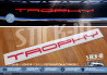 Sticker Autocollant "Trophy" rouge pour Parechoc Lame Avant - Renault Megane 3 RS TROPHY 265