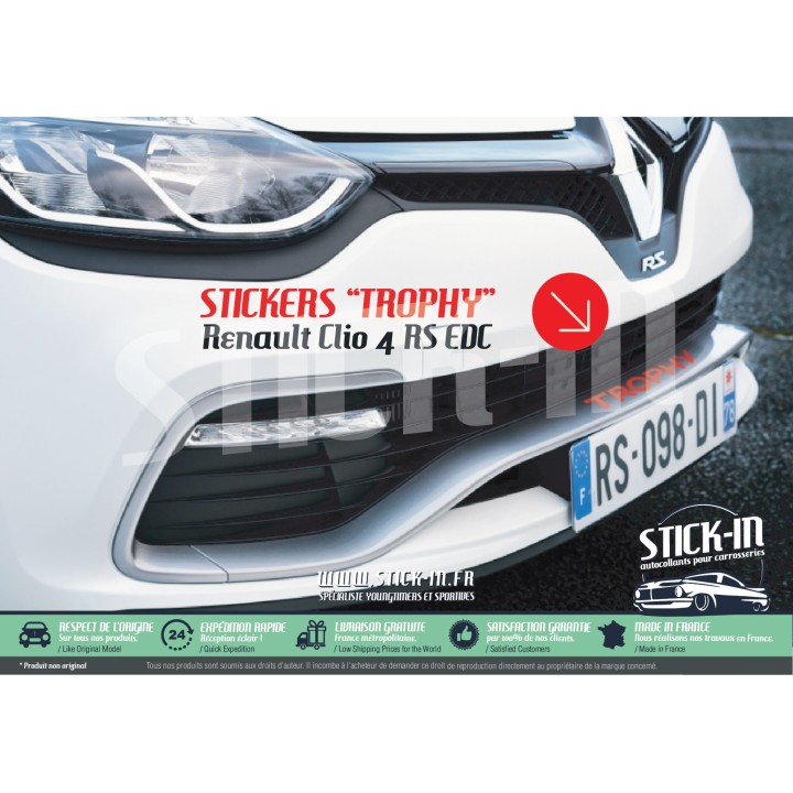 Adesivi per paraurti Renault Clio 4 RS EDC TROPHY 220