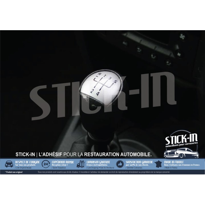 Gear Shift Knob Grille Renovation Sticker + Numbers | Renault Clio 2 RS Team