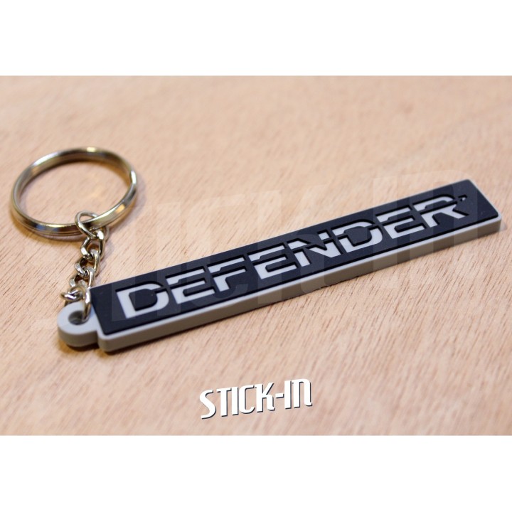 Land Rover Defender Schlüsselanhänger, weiches PVC, Monogramm-Logo, Kühlergrill und Motorhaube