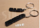 2er-Pack Peugeot 106 + S16 Schlüsselanhänger aus weichem PVC mit Monogrammen und Logos