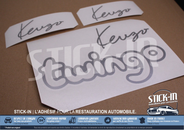 Renault Twingo 1 Kenzo (1995) 3 pegatinas Maletero Guardabarros delanteros Repetidor de logotipo