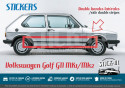 VW Volkswagen Golf 1 und 2 GTI Seitenstreifen Aufkleber