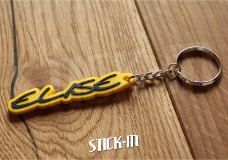 Schlüsselanhänger - Lotus Elise S1 111S 111R Sport - Gelb - Weich-PVC-Logo