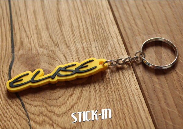 Lotus Elise S1 Gelber 111S Logo Sport-Schlüsselanhänger aus weichem PVC