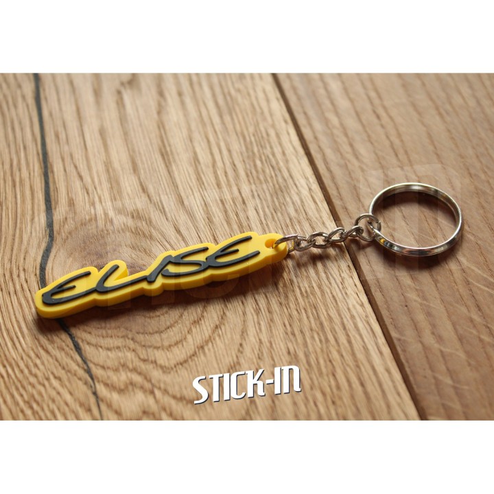 Porte Clés Lotus Elise S1 Jaune 111S Logo PVC Souple Sport