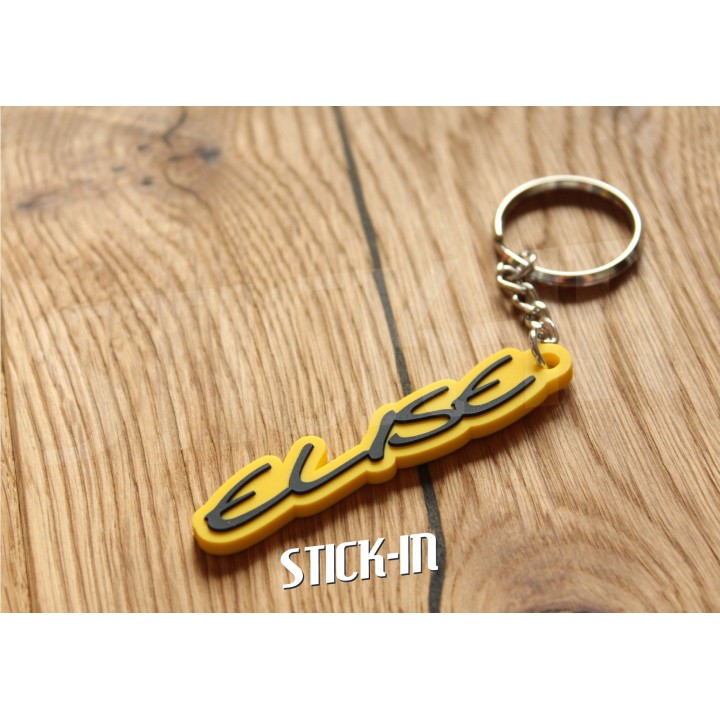 Porte Clés Lotus Elise S1 Jaune 111S Logo PVC Souple Sport