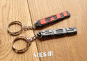 Set of 2 Keychains - Peugeot 205 + GTI - soft PVC keyrings monograms badges logos