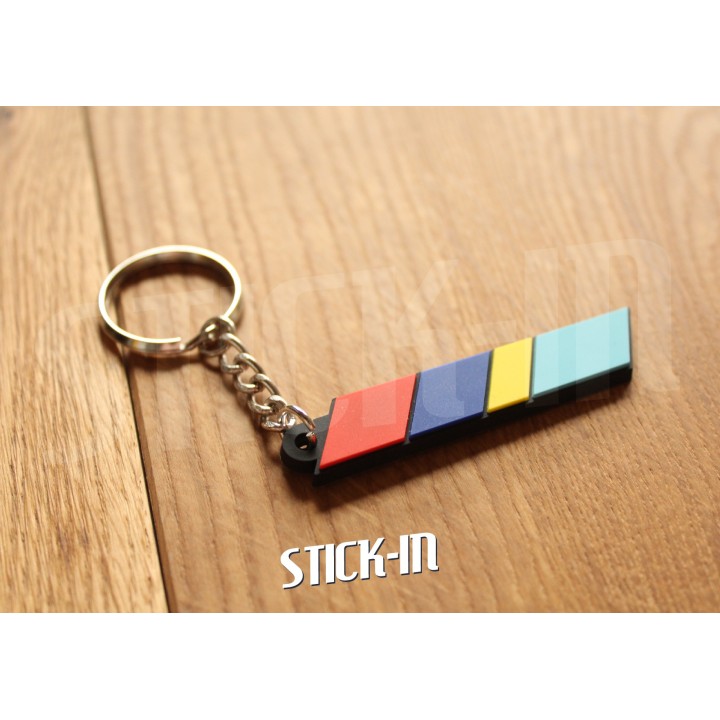 Keyring - Peugeot Talbot Sport PTS Stripe - Soft PVC monogram logo