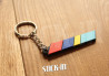 Keychain - Stripes PTS Peugeot Talbot Sport - soft PVC keyrings monogram badge logo