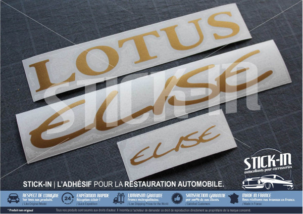 Stickers Rear Clamshell Lotus Elise S1 decal gold JPS type 49