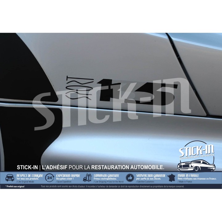 Lotus Elise S1 Sport 135 Matte Black Sticker with "3" Silver Grey OR Blue
